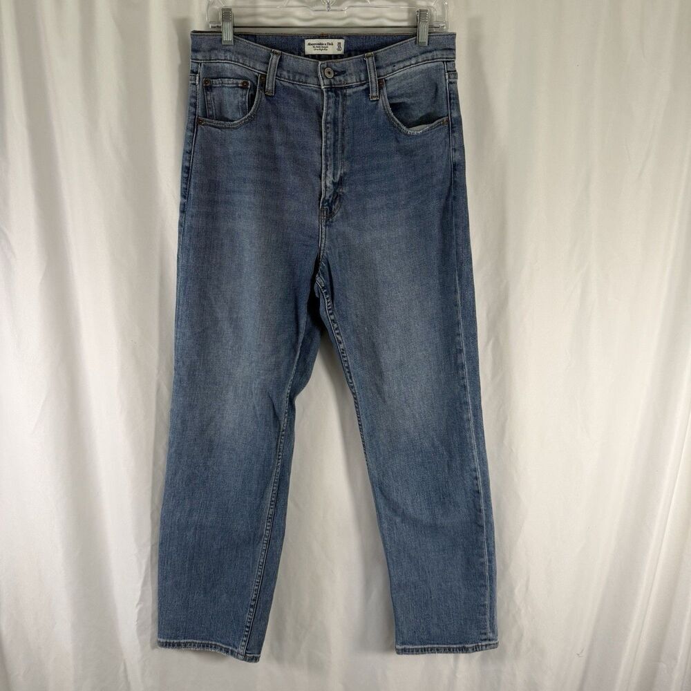 Abercrombie Fitch Ankle Straight Ultra High Rise Jeans Womens 30 10L Medium Wash
